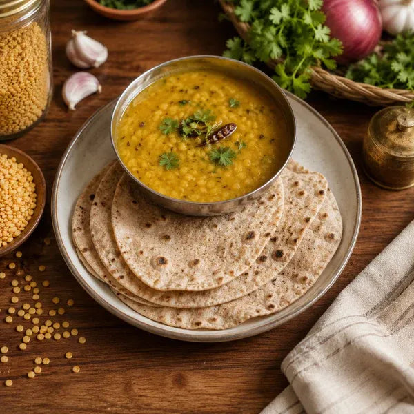Healthy Methi Thepla made with MillD High Protein Atta served with dal